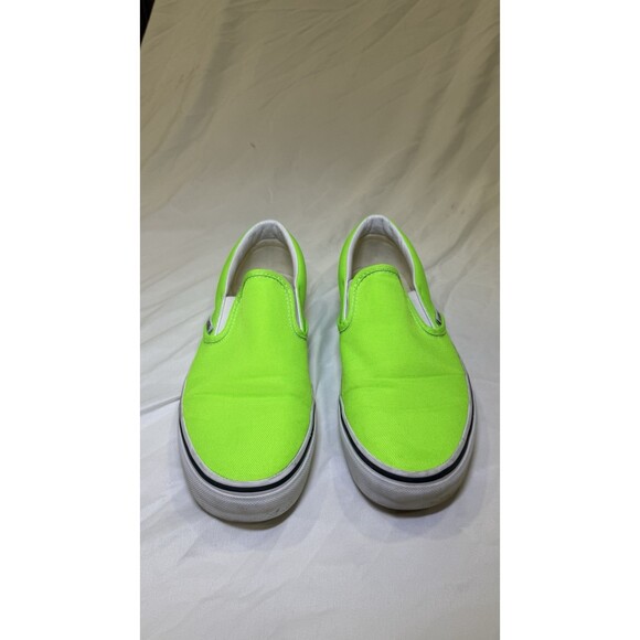 VANS Classic Canvas Slip-On Low Top Neon Green Unisex US Men 8 / Women 9.5 - Picture 3 of 10